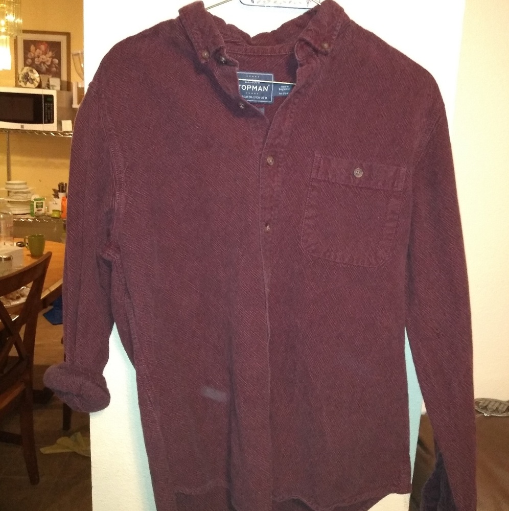Red topman button down